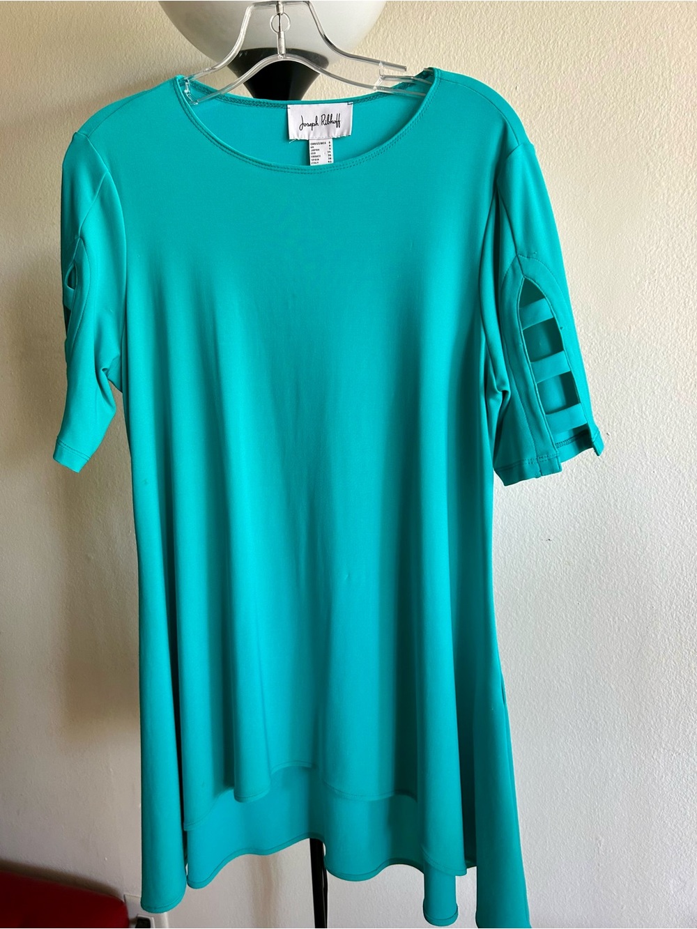Joseph Ribkoff Turquoise Ladder-Sleeve A-Line Tunic